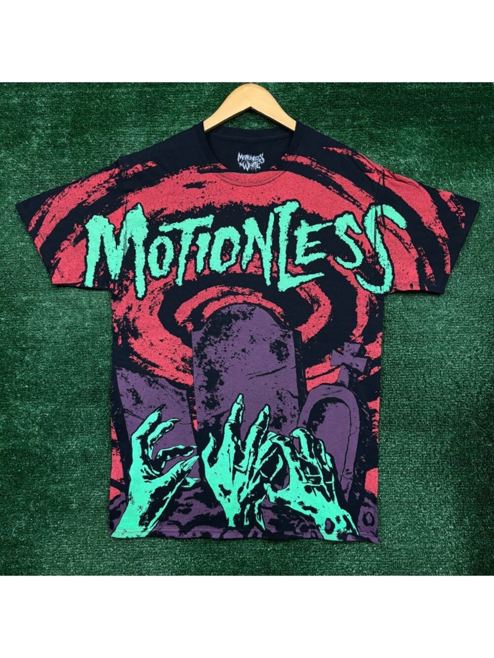 Motionless in White Graveyard Shift All Over Rock T-Shirt Size Medium